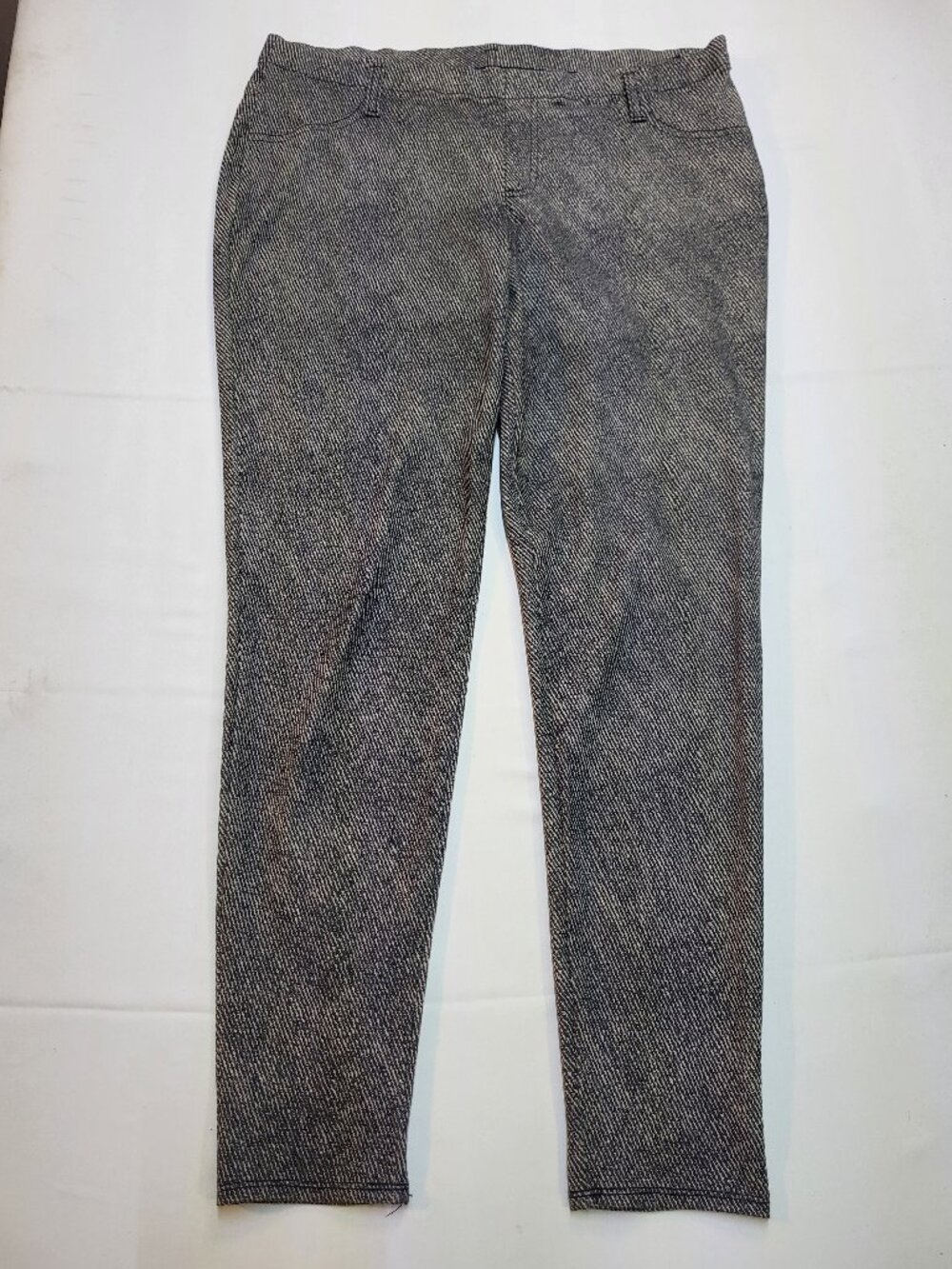 Faded Glory Women's XL 16-18 Black White Herringbone Pull-On Pants